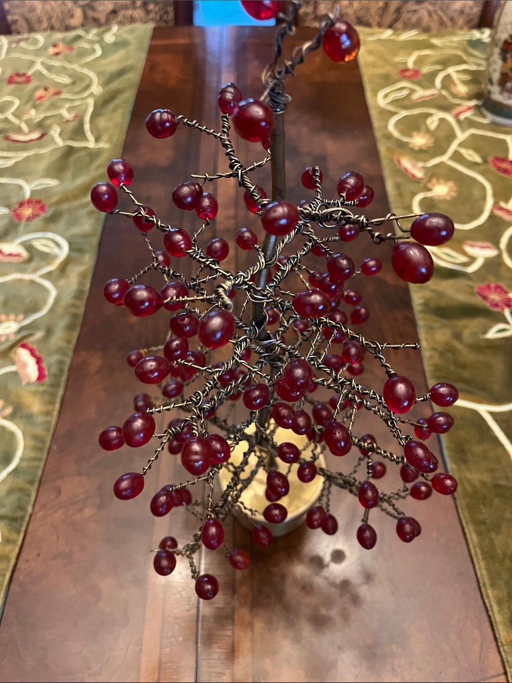 Red Berry Bronze Wire Tree Outstanding! Made in India 🇮🇳 - Picture 10 of 10